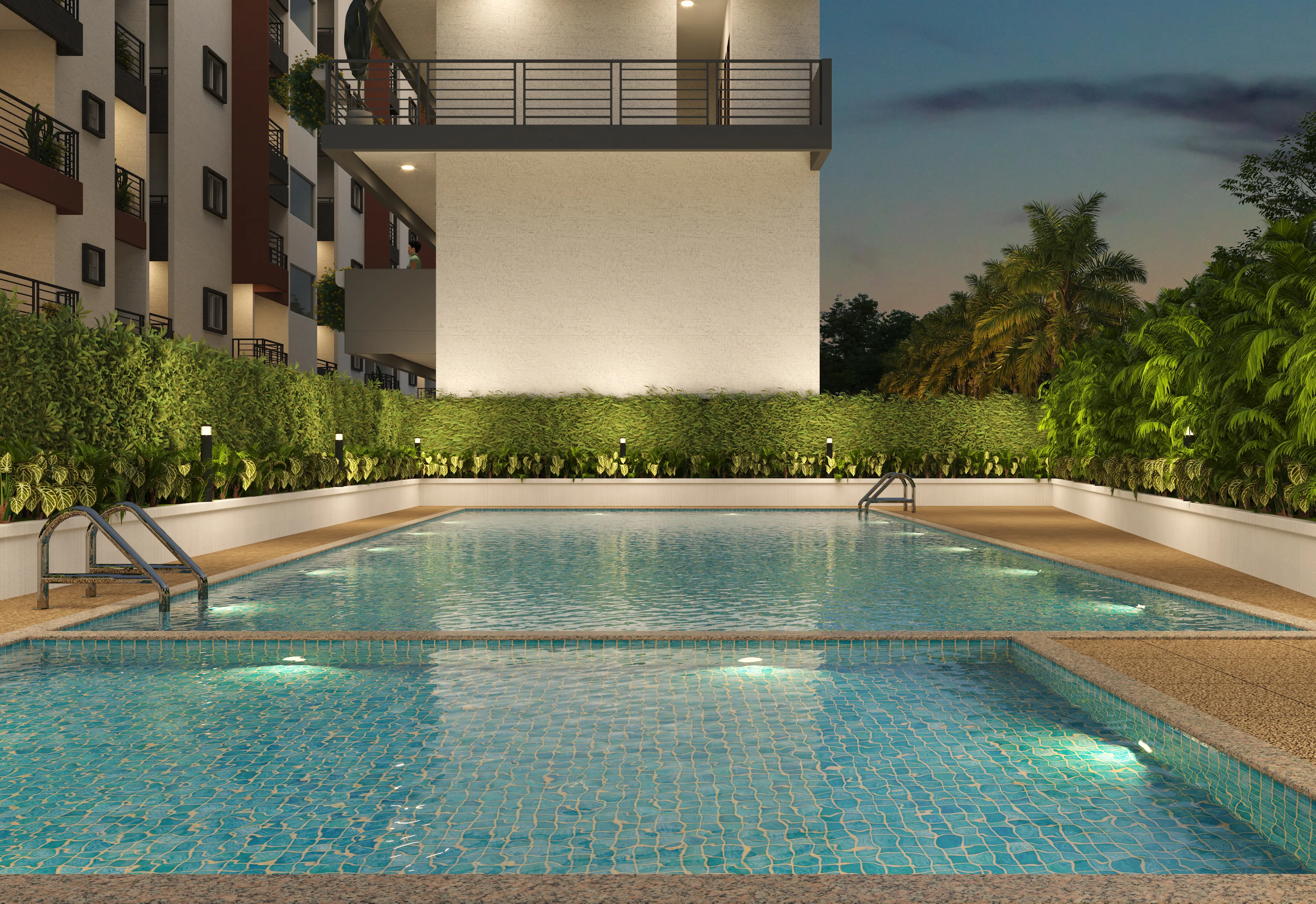 Akrida Swimming Pool Night View